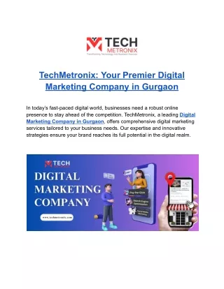 TechMetronix- Digital Marketing Company in Gurgaon