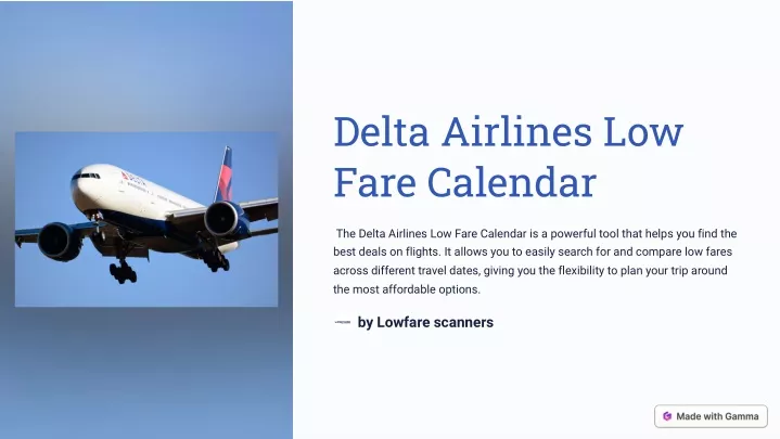 delta airlines low fare calendar