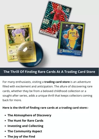 the thrill of finding rare cards at a trading