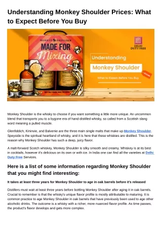 understanding monkey shoulder prices what