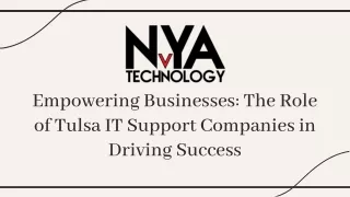 In today's digital age, IT support is crucial for businesses. Tulsa IT support companies play a vital role in ensuring t