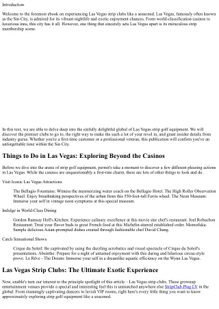 The Sin City Experience: Exploring Las Vegas Strip Clubs Like a Pro