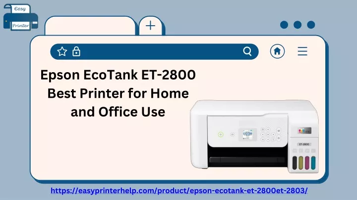 epson ecotank et 2800 best printer for home