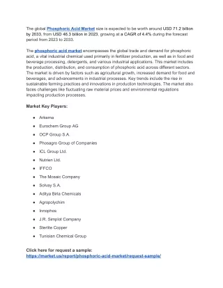 Phosphoric Acid Market