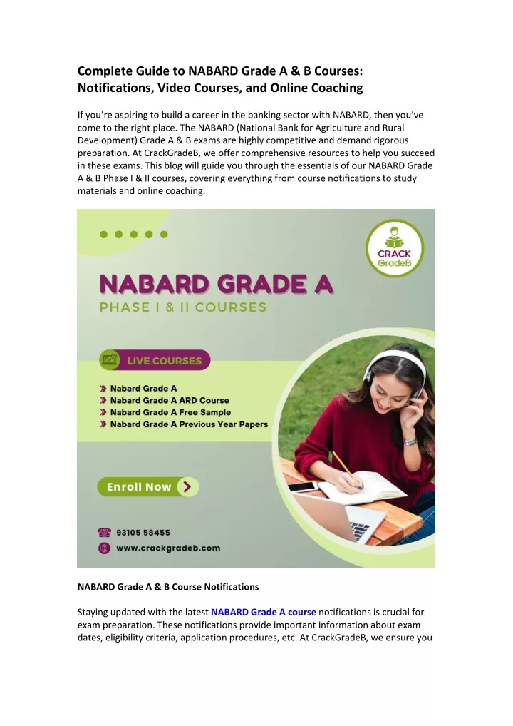 complete guide to nabard grade a b courses