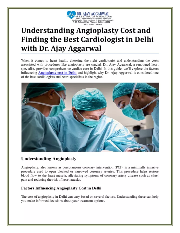 understanding angioplasty cost and finding