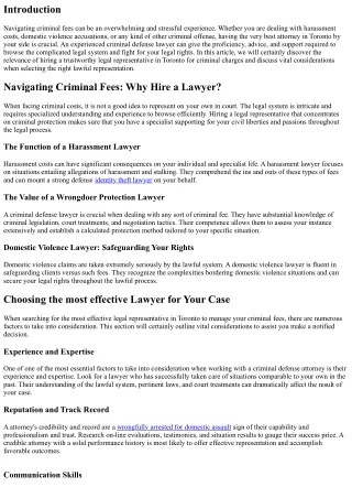 Navigating Criminal Charges: Work With the most effective Lawyer in Toronto
