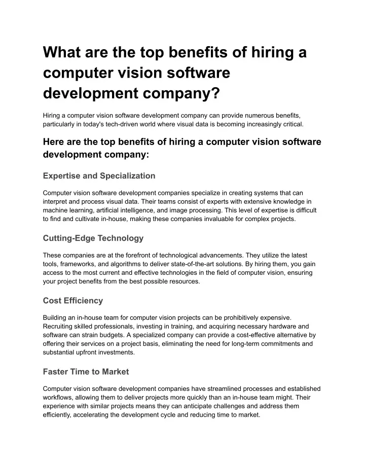 what are the top benefits of hiring a computer