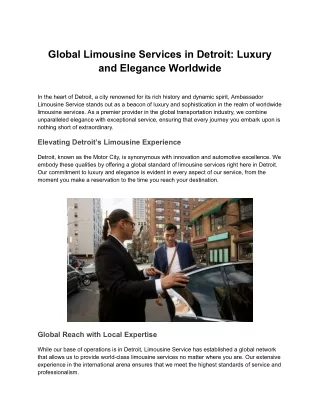 Global Limousine Services in Detroit_ Luxury and Elegance Worldwide