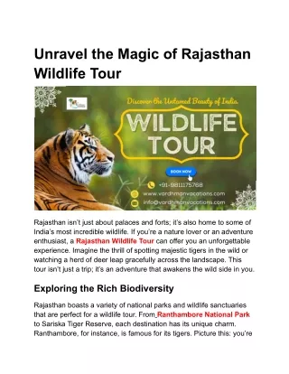 Unravel the Magic of Rajasthan Wildlife Tour - Google Docs