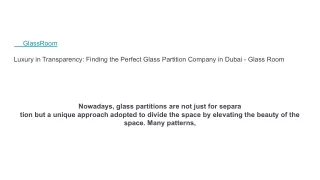 Untitled presentationBroken Glass Repair Company in Dubai | Glass Partition Work