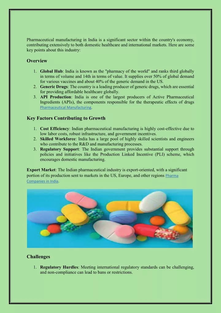 pharmaceutical manufacturing in india