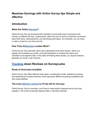 Maximize Earnings with Online Survey tips Simple and effective