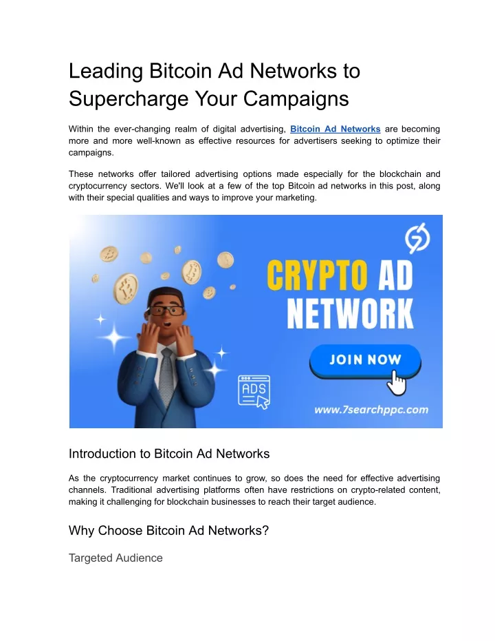 leading bitcoin ad networks to supercharge your