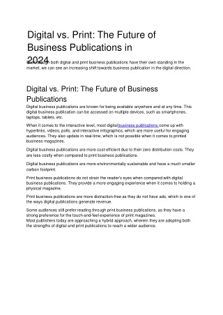 The Future of Business Publications in 2024