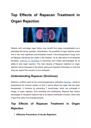 top effects of rapacan treatment in
