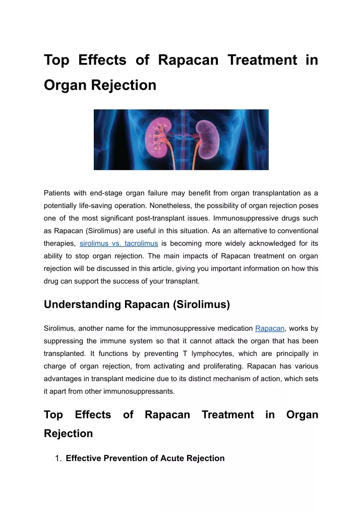 top effects of rapacan treatment in