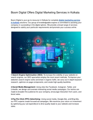 Boom Digital Offers Digital Marketing Services in Kolkata