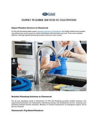 Expert Plumber Services in Chatswood