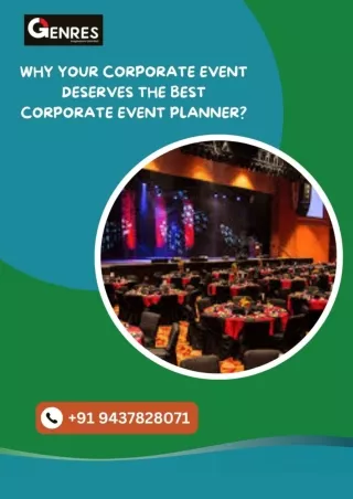 Why Your Corporate Event Deserves the Best Corporate Event Planner