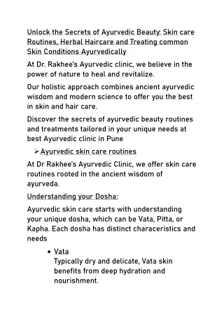 Unlock the Secrets of Ayurvedic Beauty: Skin care Routines, Herbal Haircare