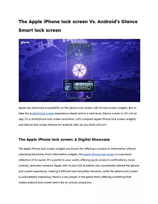 the apple iphone lock screen vs android s glance