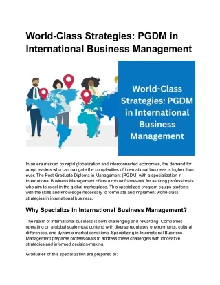 World-Class Strategies_ PGDM in International Business Management