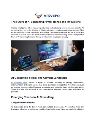The Future of AI Consulting Firms: Trends and Innovations