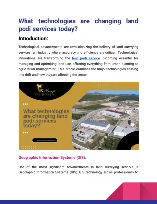 what technologies are changing land podi services