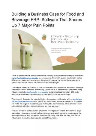 Building a Business Case for Food and Beverage ERP Software That Shores Up 7 Major Pain Points