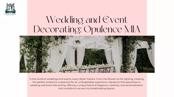 wedding and event decorating opulence mia