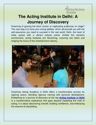 Acting Institute in Delhi