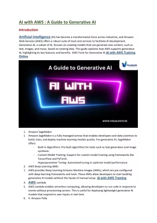 ai with aws a guide to generative ai