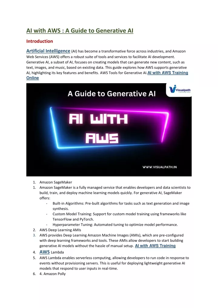 ai with aws a guide to generative ai