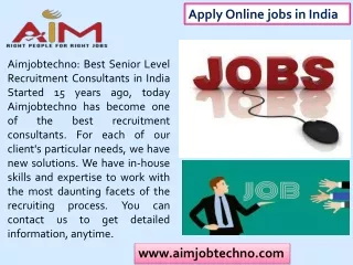 Apply jobs online in India