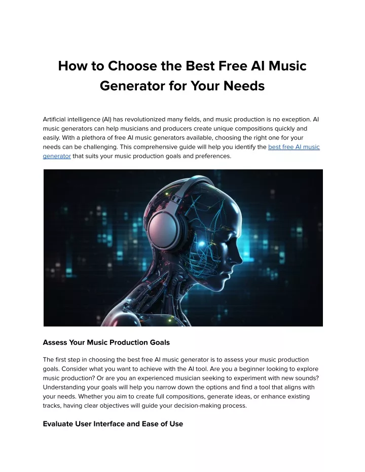 how to choose the best free ai music generator