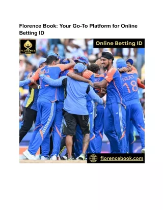 Florence Book Is India's Best Platform For Online Betting ID  in T20