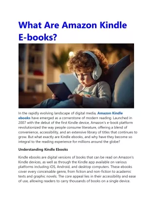 what are amazon kindle e books