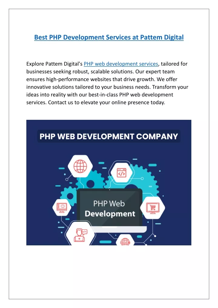 best php development services at pattem digital