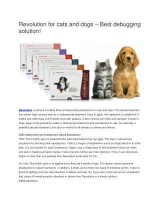 Revolution for cats and dogs