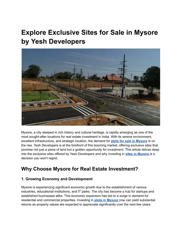 explore exclusive sites for sale in mysore