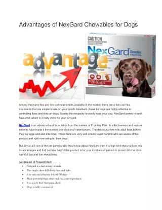 Advantages of NexGard Chewables for Dogs