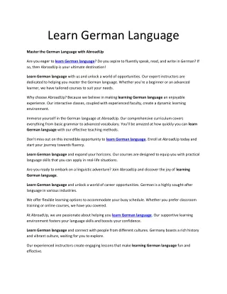 Learn German Language