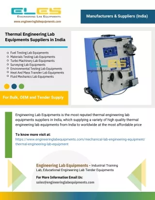 Thermal Engineering Lab Equipments Suppliers in India