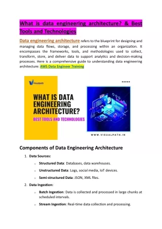 what is data engineering architecture best tools