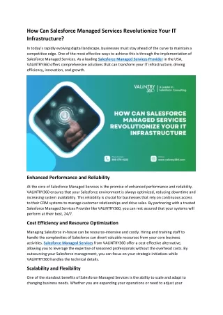 How Can Salesforce Managed Services Revolutionize Your IT Infrastructure