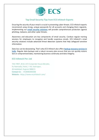 top email security tips from ecs infotech experts