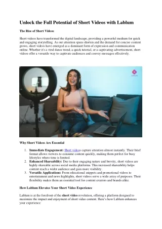 Unlock the Full Potential of Short Videos with Lablum