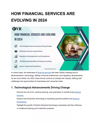 HOW FINANCIAL SERVICES ARE EVOLVING IN 2024