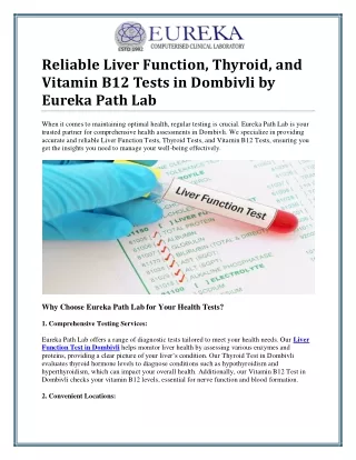 reliable liver function thyroid and vitamin